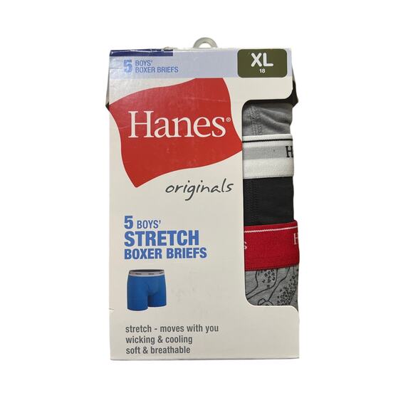 Hanes Originals Boys' Underwear Boxer Briefs, Camo & Assorted, 5-Pack Size XL - Picture 1 of 5